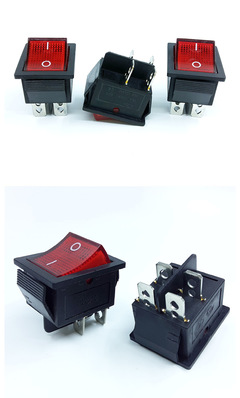 供應(yīng)KCD4船型開關(guān) KCD4電源開關(guān)四腳帶燈翹板開關(guān) 大電流電源開關(guān)